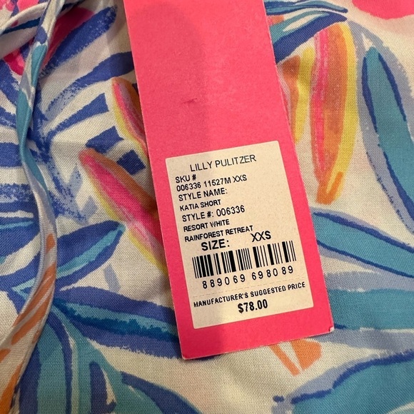 Lilly Pulitzer NWT Katia Shorts Small Resort White Rain Forest Retreat Size XXS - Picture 6 of 9